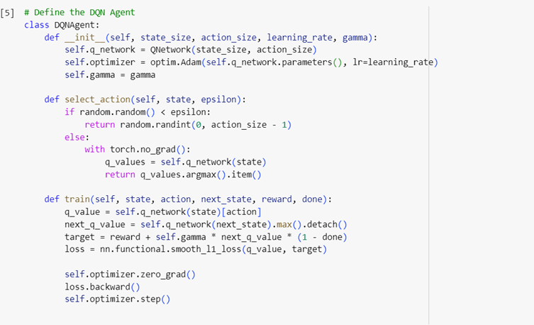 Defining the DQN Agent